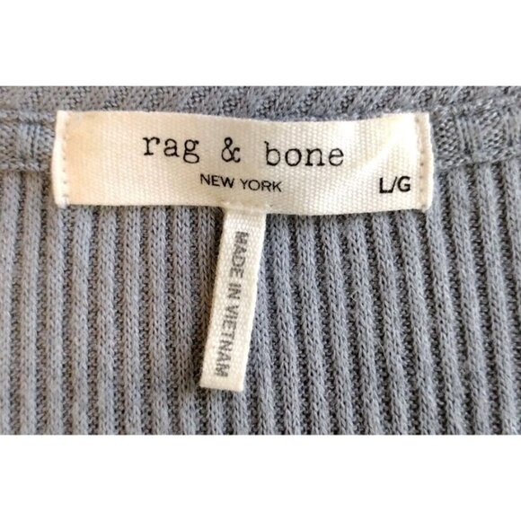 Rag And Bone Top Large Ribbed Long Sleeve Stretch - Picture 3 of 12